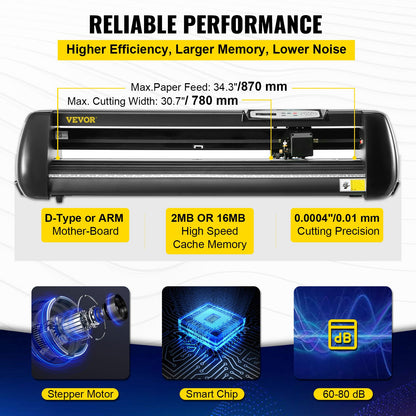34" Vinylschneider/Plotter Schilderschneidemaschine Software 3 Klingen LCD-Bildschirm