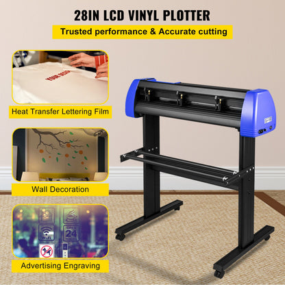 Vinyl Cutter 870 mm Vinyl Cutter Machine Maximum Paper Feed 34 Inch Vinyl Plotter Cutter Machine with Sturdy Floor Stand Adjustable Power and Speed for Sign Making Vinyl Plotter