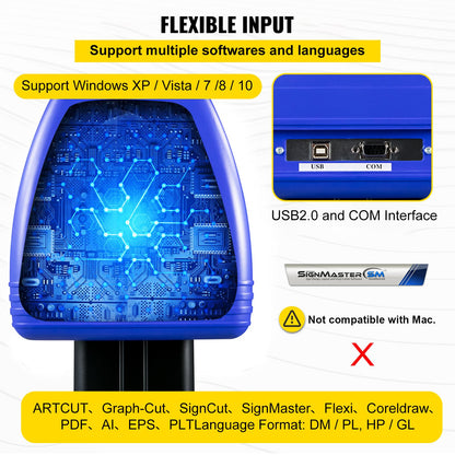 Vinyl Cutter 870 mm Vinyl Cutter Machine Maximum Paper Feed 34 Inch Vinyl Plotter Cutter Machine with Sturdy Floor Stand Adjustable Power and Speed for Sign Making Vinyl Plotter
