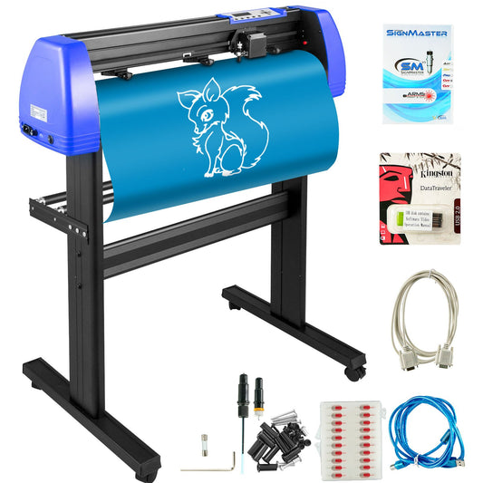Vinyl Cutter 870 mm Vinyl Cutter Machine Maximum Paper Feed 34 Inch Vinyl Plotter Cutter Machine with Sturdy Floor Stand Adjustable Power and Speed for Sign Making Vinyl Plotter