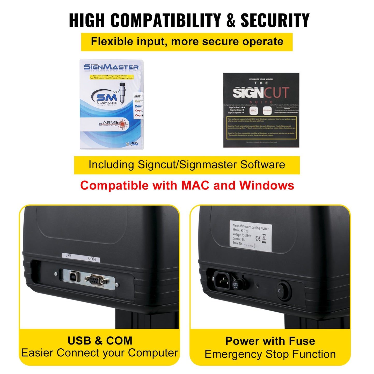 870 mm Vinyl Cutter Machine Vinyl Plotter SignCut Software för Windows