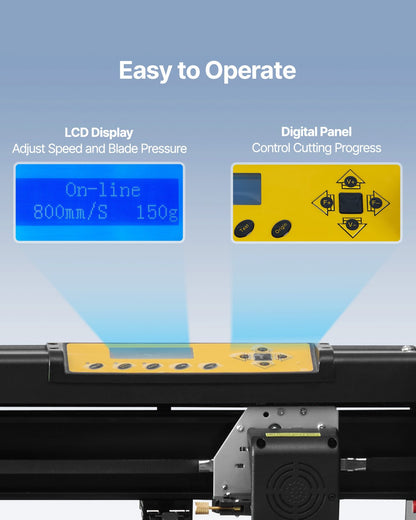 Vinyl Cutter, 34Inch Bundle, Vinyl Cutter Machine, Manual Vinyl Printer, LCD Display Plotter Cutter Sign Cutting with Signmaster Software for Design and Cut, with Supplies, Tools