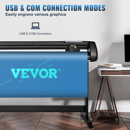 Vinyl Cutter, 53inch Vinyl Cutter Plotter with Stand, Adjustable Speed Force for Sign Making Vinyl Plotter, SignMaster Software Vinyl Tape Tools Vinyl Printer Available with COM/USB/Bluetooth