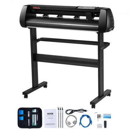 Vinyl Cutter Machine, 34in Offline Bluetooth Cutting Plotter Machine, 400in/10m Steel Roller Shaft Adjustable Speed Force, SignMaster Software Tool DIY Craft Kit for Sign Making Windows & Mobile
