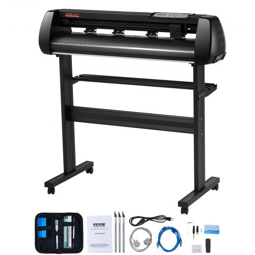 Vinyl Cutter Machine, 34in Offline Bluetooth Cutting Plotter Machine, 400in/10m Steel Roller Shaft Adjustable Speed Force, SignMaster Software Tool DIY Craft Kit for Sign Making Windows & Mobile