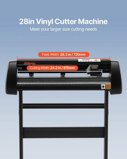 Vinyl Cutter Machine, 28inch Vinyl Plotter, LCD Display Plotter Cutter, Adjustable Double-Spring Pinch Rollers Sign Cutting Plotter, Plotter with Signmaster Software for Design and Cut