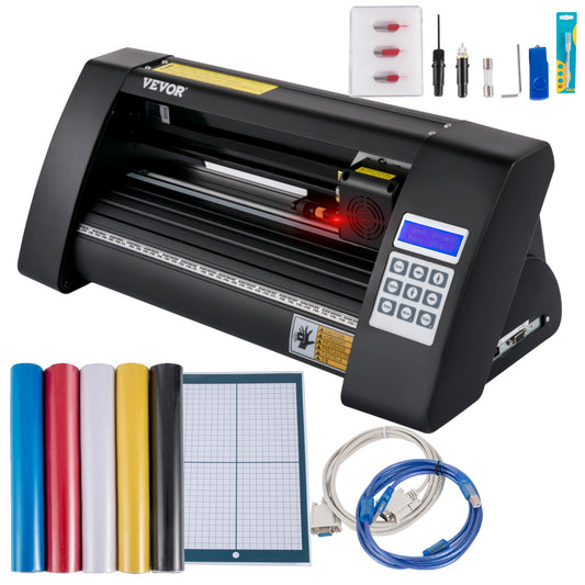 Vinyl cutter, 375mm vinyl plotter, LED screen plotter cutter, semi-automatic built-in optical eye for precise control, compatible with SignMaster software for Windows System Desktop Design