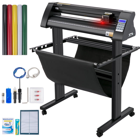 Vinyl cutter, 720mm vinyl plotter, LED screen plotter cutter, semi-automatic built-in optical eye for precise control, compatible with SignMaster software for Windows systems with stand