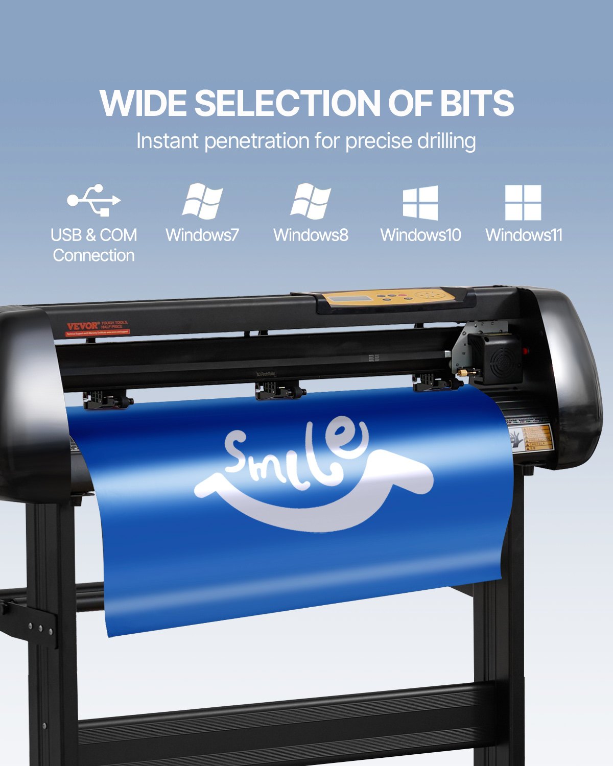 Vinyl Cutter Machine, Upgraded 28 Inch Paper Feed Cutting Plotter Bundle, Adjustable Force & Speed Vinyl Printer with Powerful Stepper Motors, Signmaster Software Compatible with Windows System