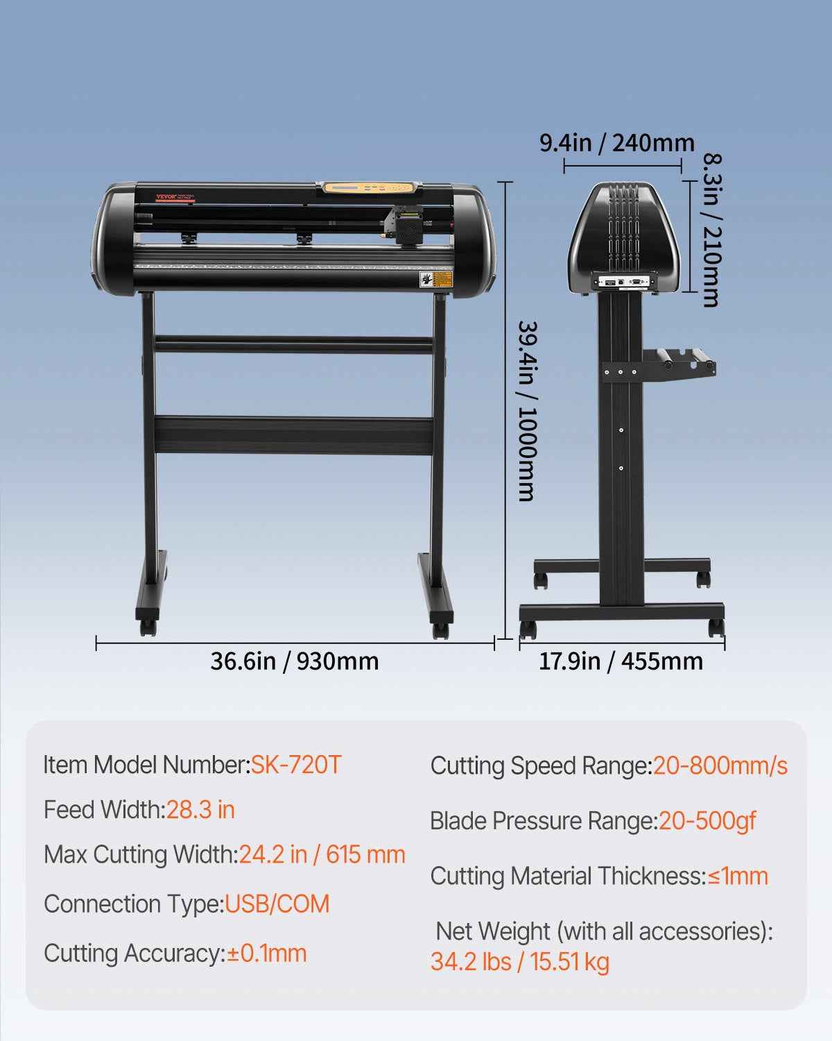 Vinyl Cutter Machine, Upgraded 28 Inch Paper Feed Cutting Plotter Bundle, Adjustable Force & Speed Vinyl Printer with Powerful Stepper Motors, Signmaster Software Compatible with Windows System