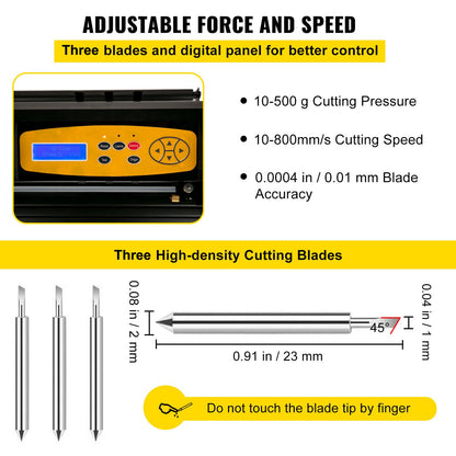 Vinyl Cutting Machine, 28 Inch Cutting Plotter, Adjustable Speed and Power, DIY Cutting Machine Kit for Signs Banner Stickers with Floor Stand SignMaster Software Tools for Windows