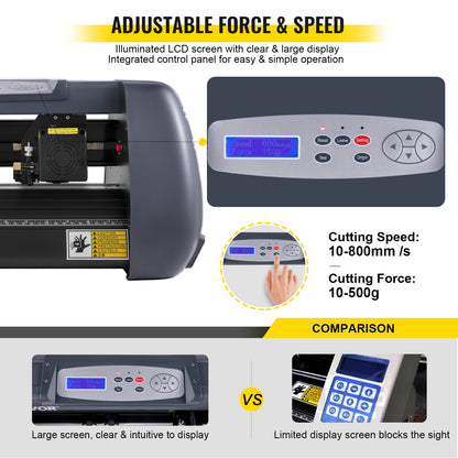 Vinyl cutting machine, 375mm vinyl printer, maximum paper feed 14 inch plotter printer with adjustable force and speed Vinyl cutting machine for sign making Vinyl plotter cutting machine