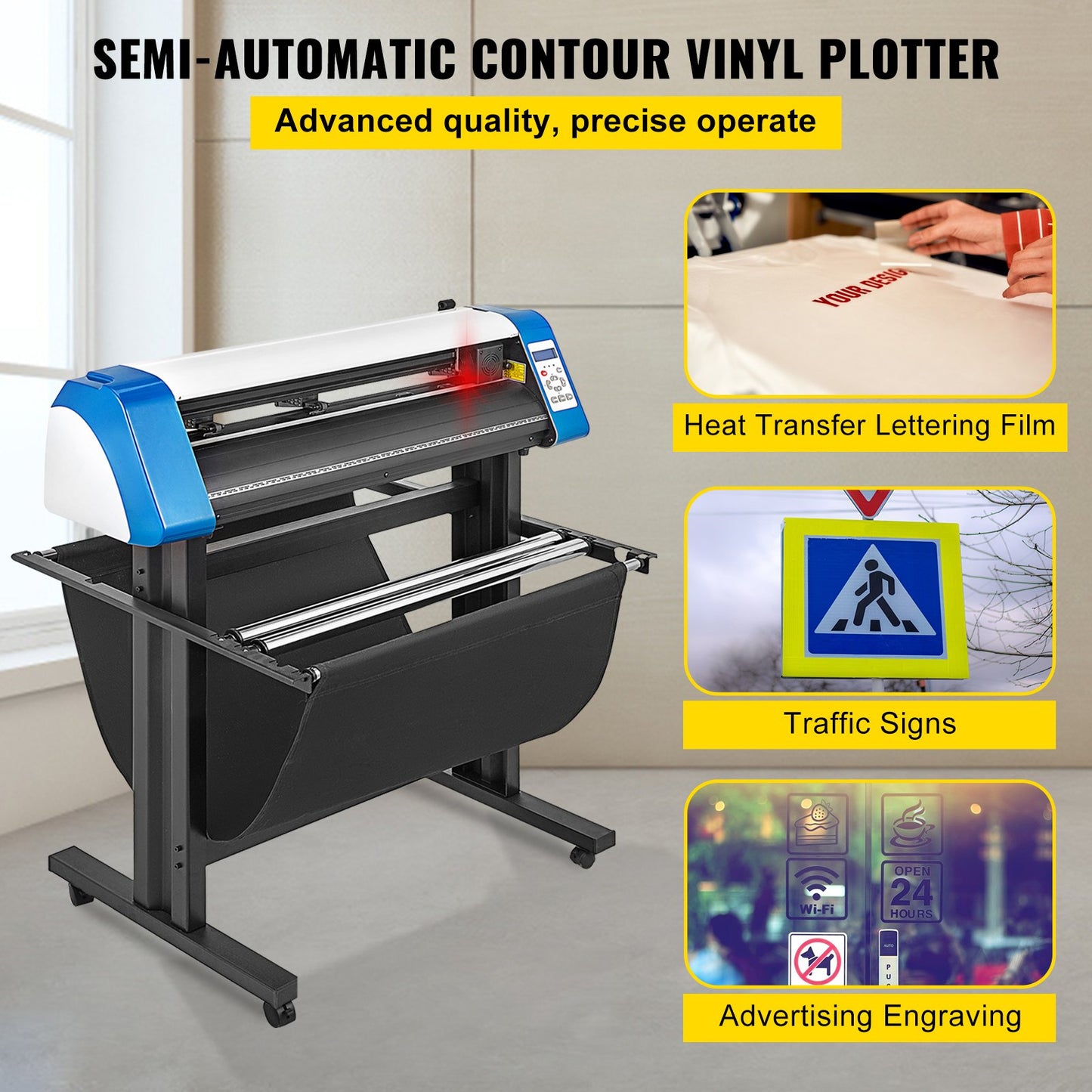 34-Zoll-halbautomatischer Kontur-Vinyl-Schneideplotter Manuelle Positionierung