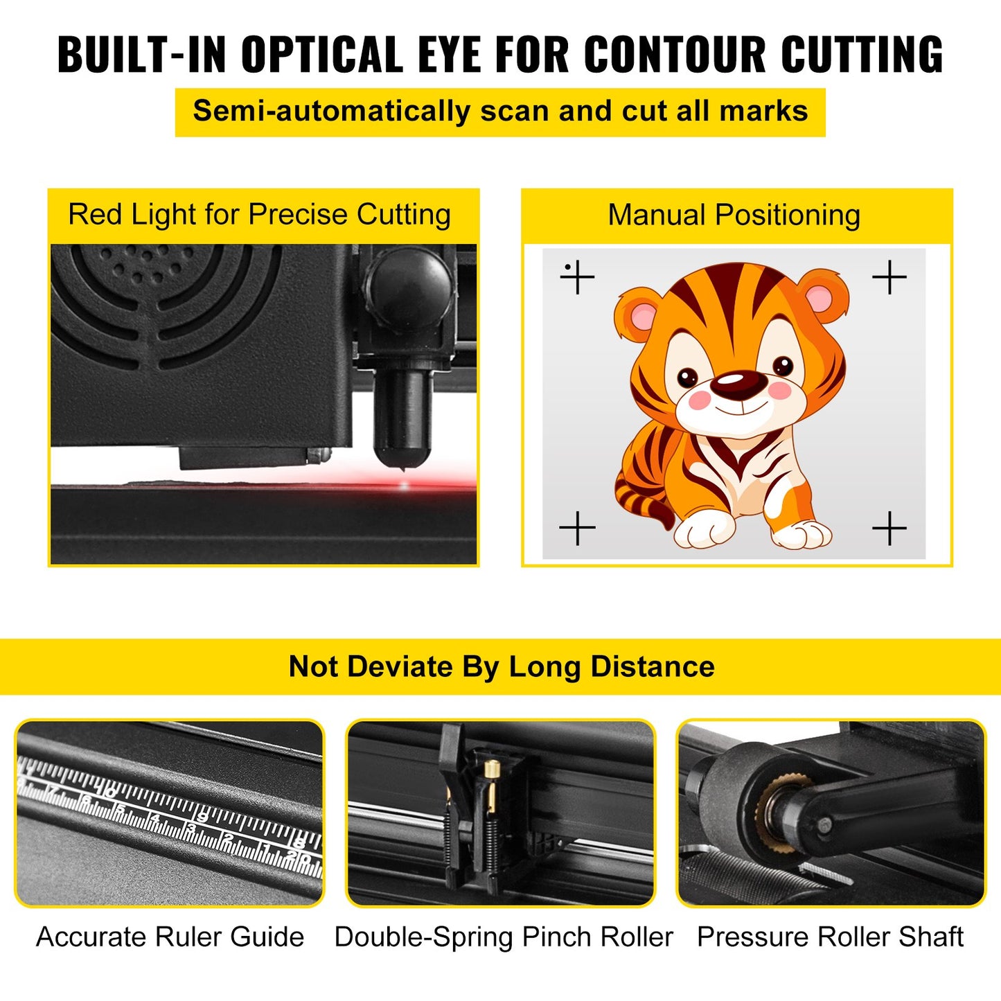 34-Zoll-halbautomatischer Kontur-Vinyl-Schneideplotter Manuelle Positionierung