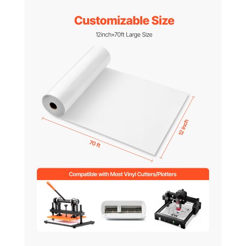 Wärmeübertragungsvinyl HTV Aufbügelbare Vinylrolle 304,8 x 21336 mm Glänzend Weiß | EU
