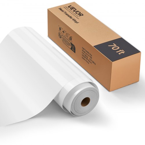 Värmeöverföringsvinyl HTV Strykvinylrulle 304,8 x 21336 mm Glansig vit |  EU