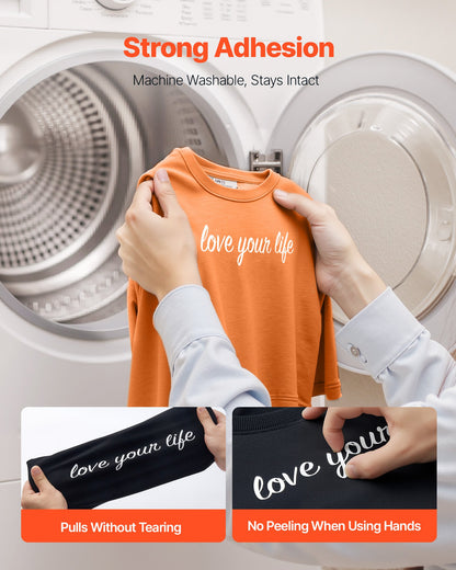 Heat Transfer Vinyl, 50 Pack, 12 x 12 in, Assorted Colors HTV Iron on Vinyl Bundle, Easy to Cut and Weed, with Accessories, Compatible with Cutting Machines, for Various Materials, T-shirts