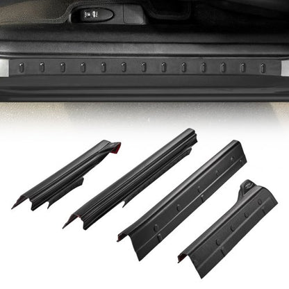 Rocker Panel Guard, 4-Piece Set Compatible with 2014-2018 Chevrolet Silverado 1500 Extended Cab, Replacement for 14068 Trail Armor Side Skirts Extension Body Kit, Driver Side, 3M Adhesive, Black