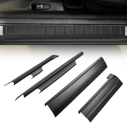 Rocker Panel Guard, 4-Piece Set, Compatible with 1999-2006 Chevrolet Silverado Extended Cab, Replacement for 14089 Trail Armor Side Skirts Extension Body Kit, Driver Side, 3M Adhesive, Black