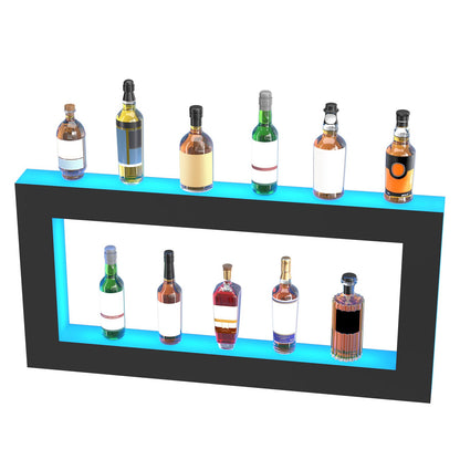 LED Lighted Liquor Bottle Display Bar Shelf RF & App Control 48" Square