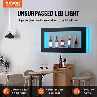 LED-upplyst spritflaska Display Bar Hylla RF & App Control 48 tum