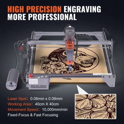 Laser Engraver, 10W Output Laser Engraving Machine, 15.7" x 15.7" Large Working Area, 10000mm/min Movement Speed, Compressed Spot with Eye Protection, Laser Cutter for Wood, Certain Metal