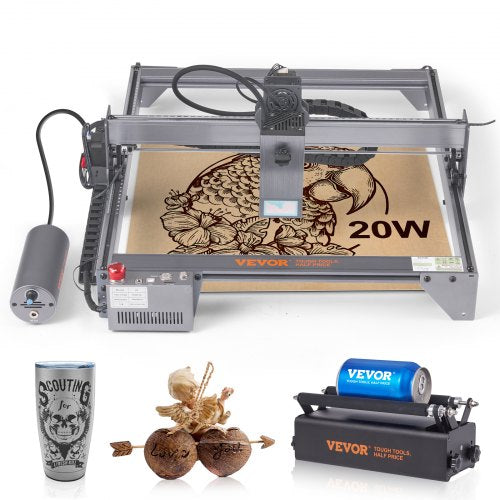 Laser Engraver, 20W Output Laser Engraving Machine, 15.7" x 15.7" Large Working Area, 10000mm/min Movement Speed, Compressed Spot with Rotary Roller, Laser Cutter for Wood, Certain Metal