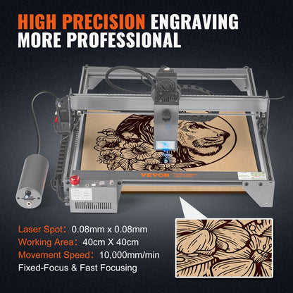 Laser Engraver, 20W Output Laser Engraving Machine, 15.7" x 15.7" Large Working Area, 10000mm/min Movement Speed, Compressed Spot with Rotary Roller, Laser Cutter for Wood, Certain Metal