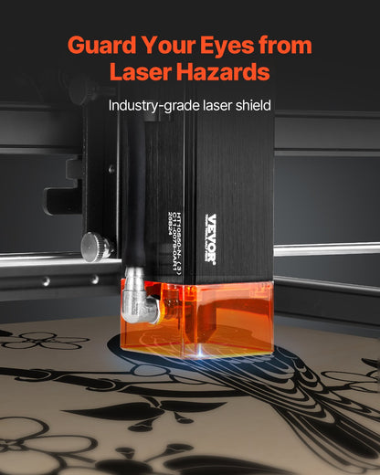 Laser Engraver, 10W Output, Laser Engraving Cutter Machine, 14.9 x 15.7 in/38 x 40 cm Working Area, 10000 mm/min Movement Speed, Compressed Spot with Eye Protection, for Wood, Certain Metal
