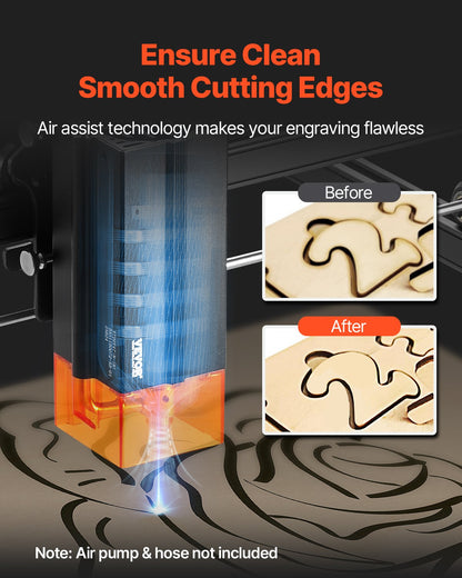 Laser Engraver, 20W Output, Laser Engraving Cutter Machine, 13.7 x 15.7 in/35 x 40 cm Working Area, 10000 mm/min Movement Speed, Compressed Spot with Eye Protection, for Wood, Certain Metal