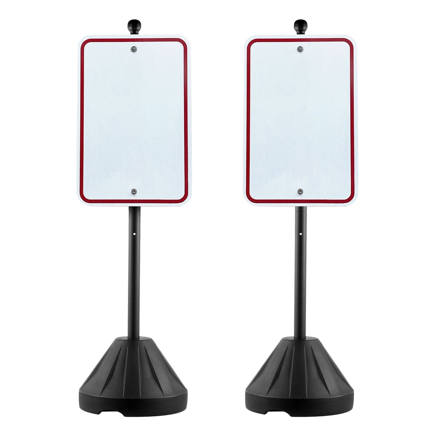 Schilderpfosten aus Gusseisen, 1,5 m, tragbar, U-Kanal-Schildständer mit Rädern, Schwarz