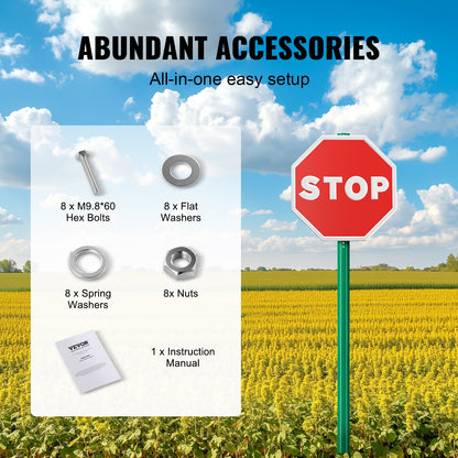 Gusseisen-Schilderpfosten, 2,44 m, fester U-Kanal, robuster Pfosten-Schilderhalter, Grün