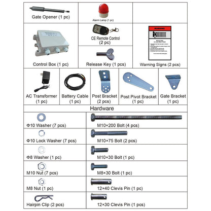 Linearantrieb Drehtüröffner 380 kg mit Fernbedienung 5,5 m Länge