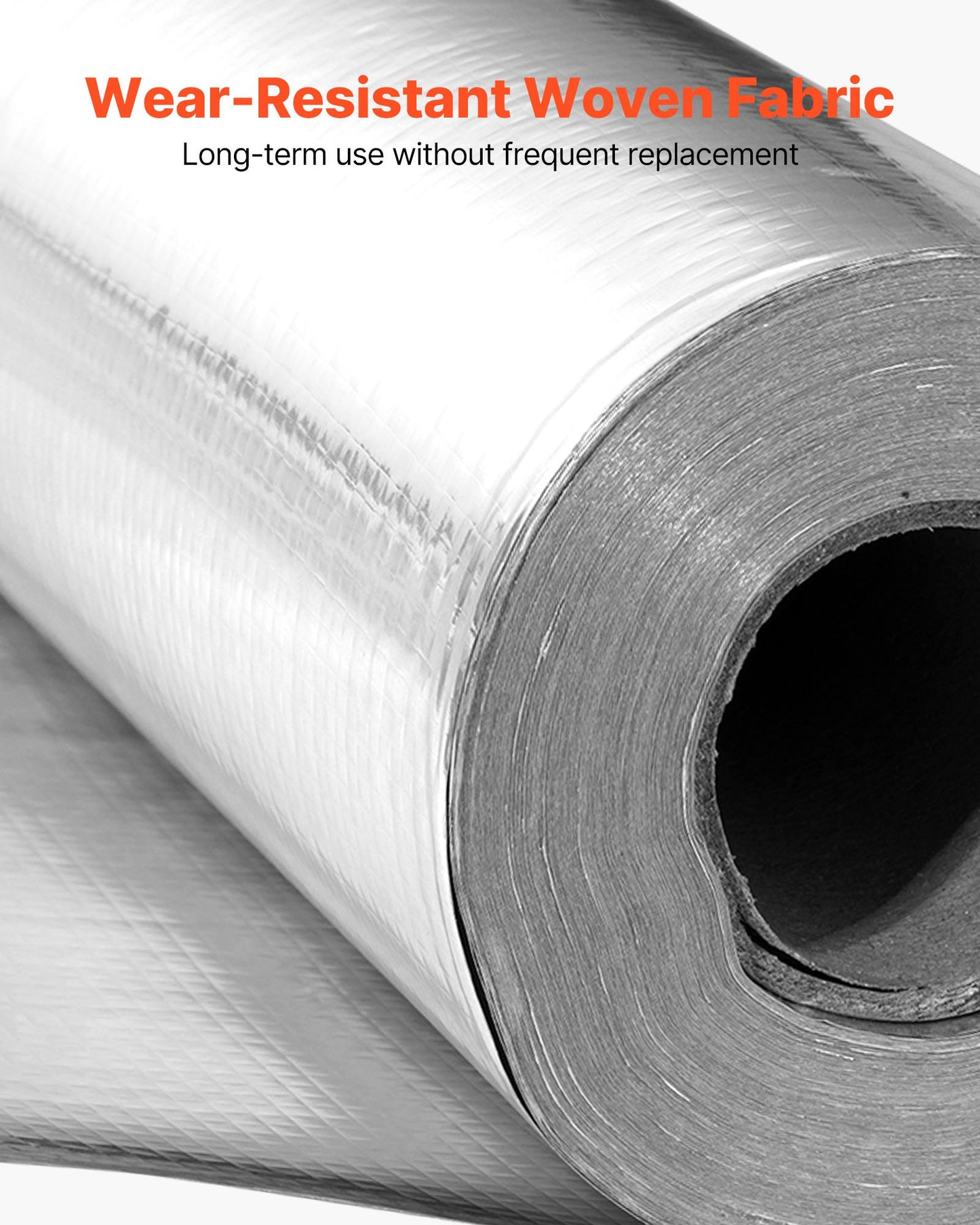 Double Reflective Insulation Roll, Non-Perforated Woven Fabric Radiant Barrier, 0.15mm 48 in x 125 ft, Double-Sided Aluminum Foil Heat Reflective Shield, Thermal Insulation Roll for Window Roofs