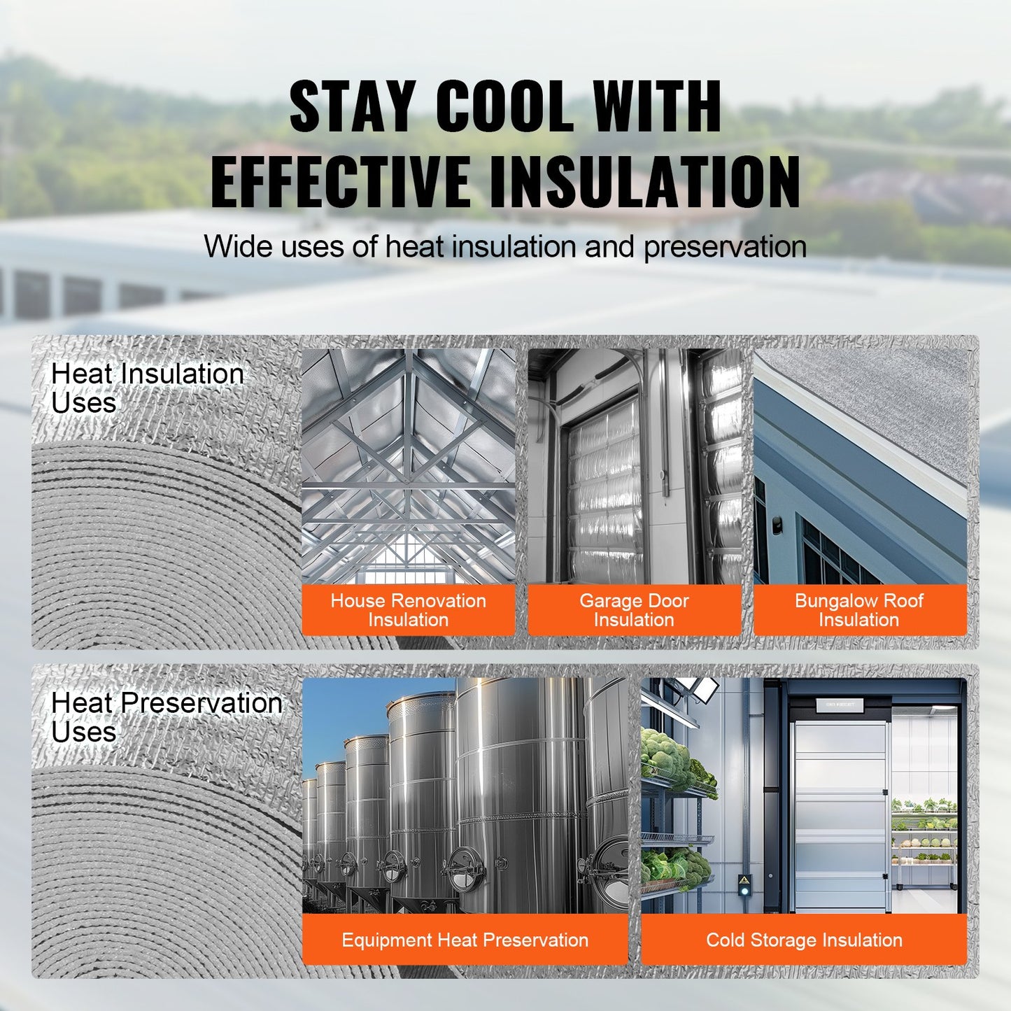 Doppelt reflektierende Isolierrolle mit Schaumkern, Strahlungsbarriere, 48 Zoll x 100 Fuß