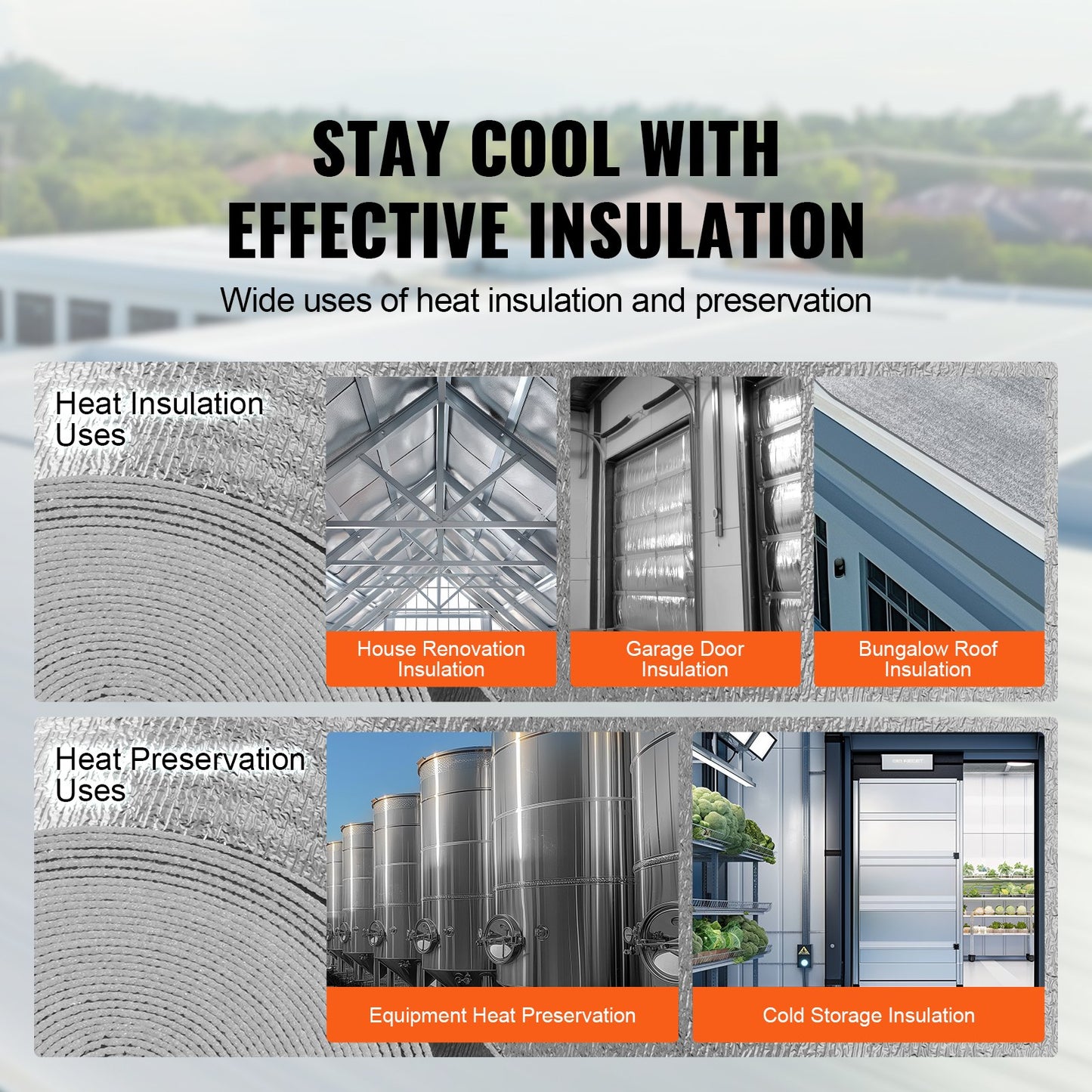 Doppelt reflektierende Isolierrolle mit Strahlungsbarriere aus Schaumstoffkern, 23,8 Zoll x 50 Fuß.