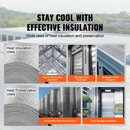 Doppelt reflektierende Isolierrolle mit Schaumkern, Strahlungsbarriere, 48 Zoll x 50 Fuß