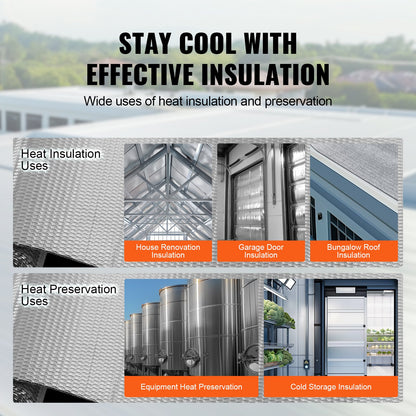 Doppelt reflektierende Isolierrolle mit Luftpolsterfolie, strahlend, 48 Zoll x 10 Fuß