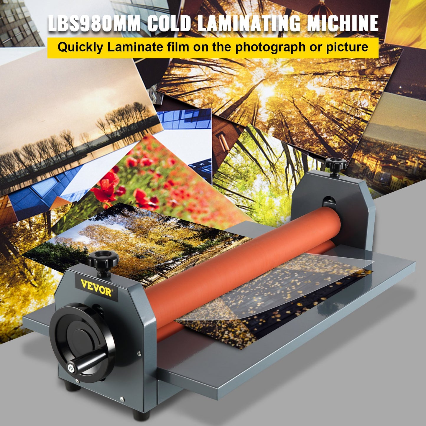 39" 1000MM Manual Cold Roll Laminator Vinyl Photo Film Mounting Laminating Machine