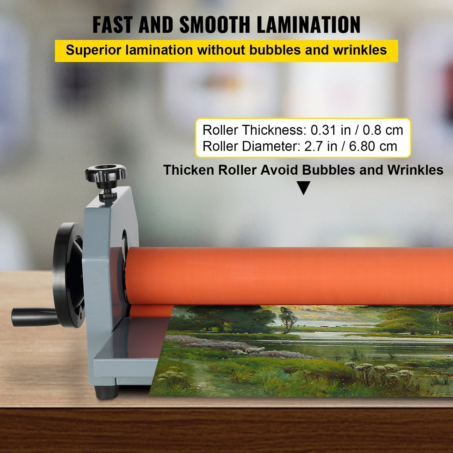 25.5in 648mm Manual Cold Roll Laminator Vinyl Photo Laminating Machine