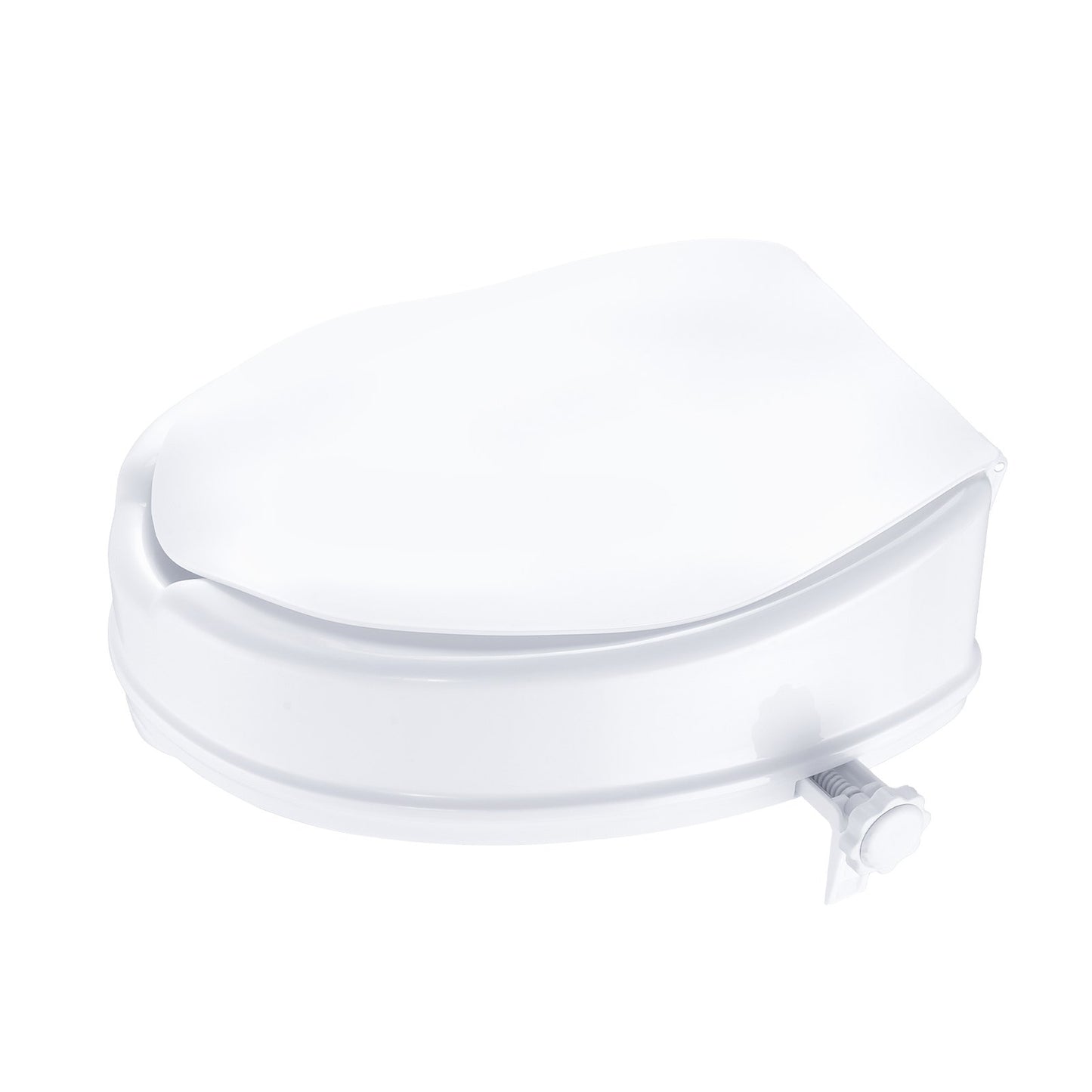 Raised Toilet Seat, 4" Height Raised, 300 lbs Weight Capacity, Universal Toilet Seat Riser, Screw Rod Locking, with Toilet Seat, for Elderly, Handicapped, Patient, Pregnant, Medical