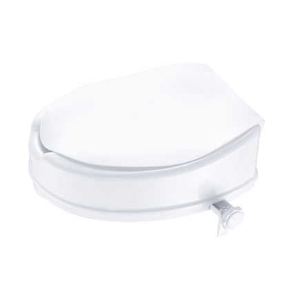 Raised Toilet Seat, 4" Height Raised, 300 lbs Weight Capacity, Universal Toilet Seat Riser, Screw Rod Locking, with Toilet Seat, for Elderly, Handicapped, Patient, Pregnant, Medical