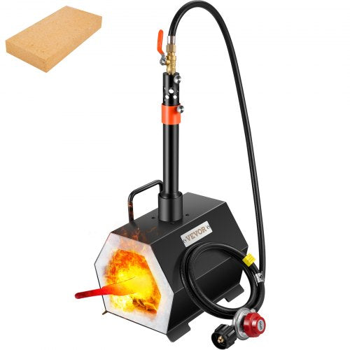 Propane Forge Portable, Single Burner Tool and Knife Making, Large Capacity Blacksmith Farrier Forges, Mini Furnace Blacksmithing, Gas Forging Tools and Equipment, Complete Kit
