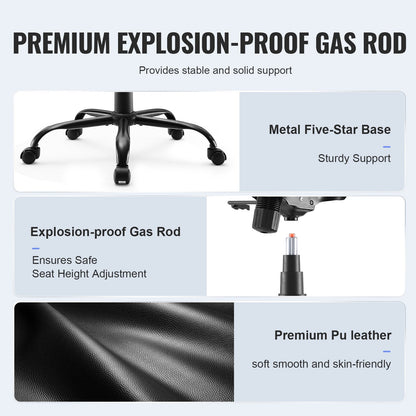 Executive Office Chair with Cutting-Edge Adjustable Lumbar Support, High Back PU Leather Office Chair Ergonomic for Back Pain, with Padded Flip-Up Arms