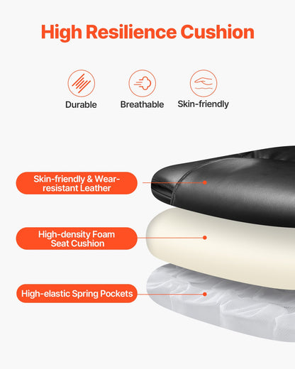 Executive Chair High Back Office Chair with Footrest Lumbar Cushion Black