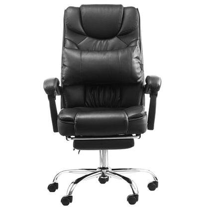 Executive Chair High Back Office Chair with Footrest Lumbar Cushion Black