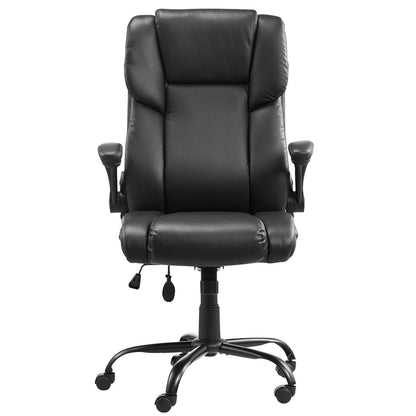 Executive Chair High Back Desk Chair Folding Armrests Lumbar Support Black