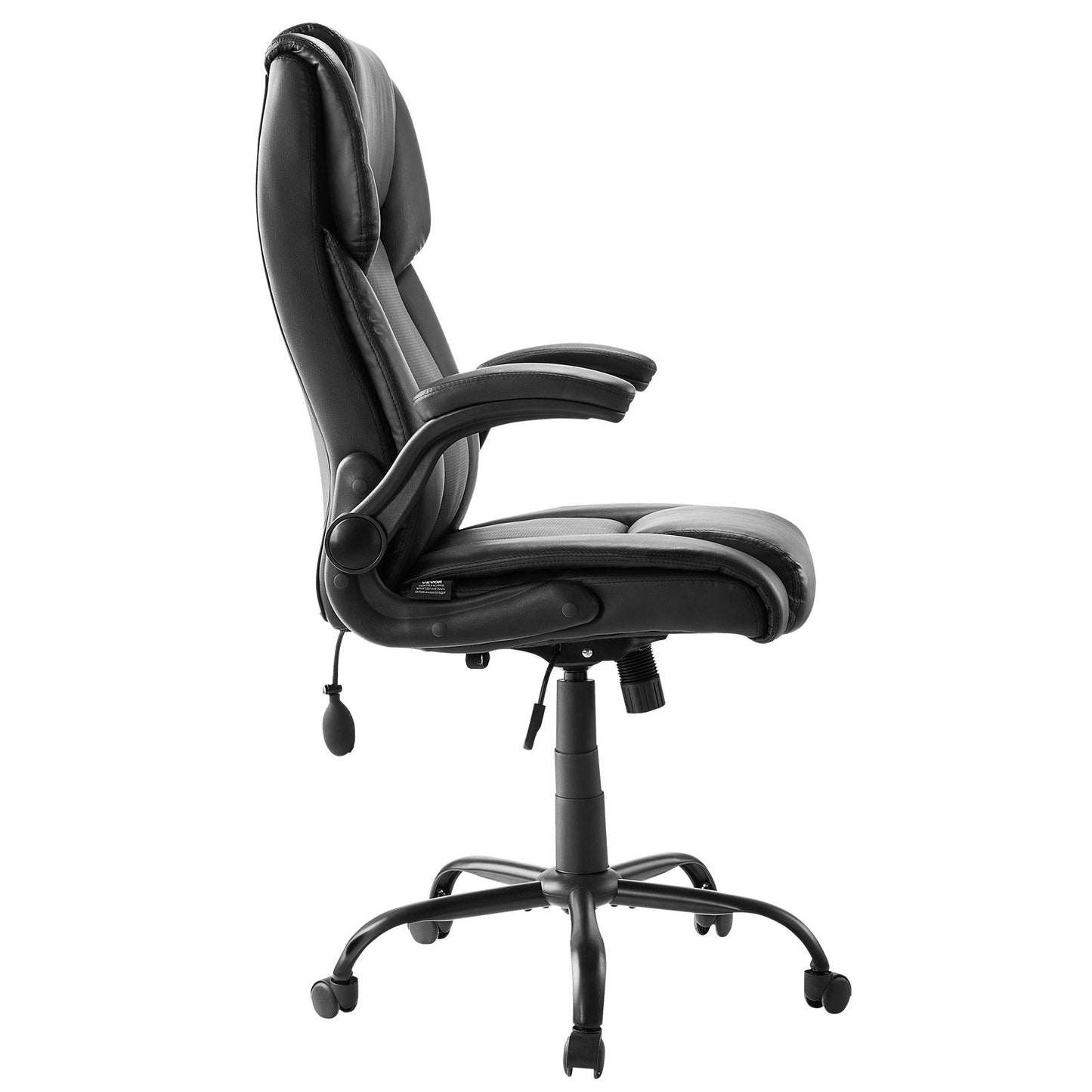 Executive Chair High Back Desk Chair Folding Armrests Lumbar Support Black