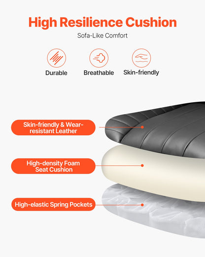 Executive Office Chair High Back Chair Footrest &amp; Removable Armrests Black