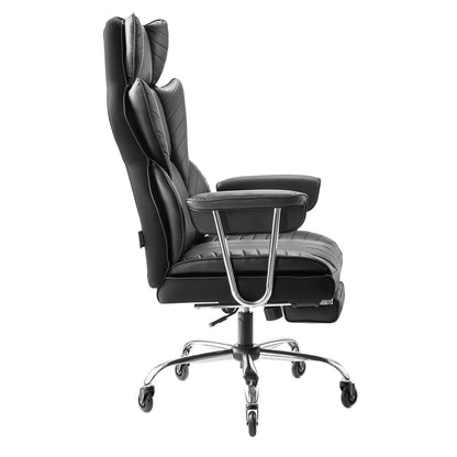 Executive Office Chair High Back Chair Footrest &amp; Removable Armrests Black